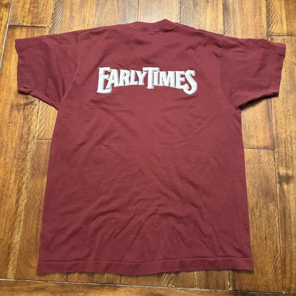Early Times Shirt Mens Medium Red Taste The Good Times Whiskey Tee T-Shirt